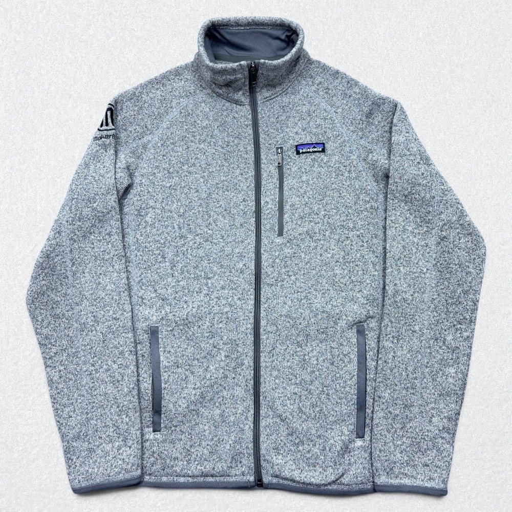 Patagonia Better Sweater Mens Medium Gray Full Zip Fleece Knit Hiking *Logo*